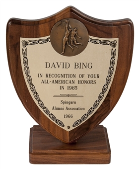 1966 Dave Bing All-American Honors Award Presented By Spingarn Alumni Association (Bing LOA)